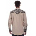 thumbnail image 2 of Scully Western Shirt Mens L/S Snap Embroidered M Tan F0_P-634, 2 of 2
