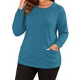 thumbnail image 6 of OutfitShow Plus Size Sweatshirts for Women Crewneck Long Sleeve Casual Tunic Tops Lightweight Pullover with Pockets,S-5XL, 6 of 9