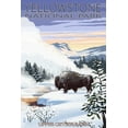 thumbnail image 3 of Yellowstone National Park, Wyoming, Bison Snow Scene (100% Cotton Canvas Reusable Tote Bag), 3 of 3