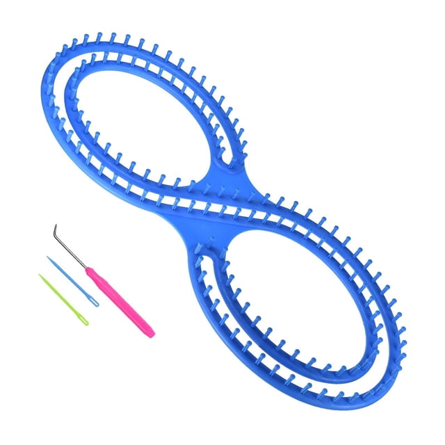 Ounissouiy Kit de telar de 8 formas, herramienta de tejido para principiantes, fabricación manual, azul Artesanía
