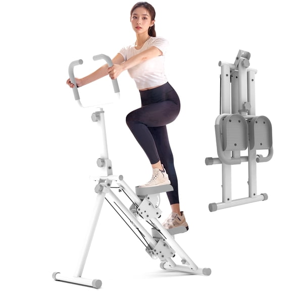 Leikefitness Stair Stepper Vertical Climber - Foldable Cardio Machine for Home Gym, Calorie-Burning Exercise Equipment, White