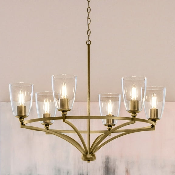 Luxury Tranditional Chandelier, 14H x 30W, with Transitional Style, Brushed Bronze, UHP4252 by Urban Ambiance