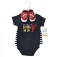 thumbnail image 2 of Hudson Baby Infant Boy Cotton Bodysuit, Shorts and Shoe Set, Butter Me Up Lobster, 0-3 Months, 2 of 5