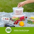 thumbnail image 6 of Larger Fruit Vegetable Produce Storage Saver Containers with Lid & Colander 5 Packs BPA-Free Plastic Fresh Keeper Set | Refrigerator Fridge Organizer | for Salad Berry Lettuce Food Celery, 6 of 7