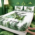 thumbnail image 4 of meiyoeat Kids Camping Themed Bed Sheets For Boys,Rustic Cabin Camper Monogrammed K Full Size Sheets,4pcs,1 Flat Sheet,1 Fitted Sheet and 2 Pillowcases, 4 of 6