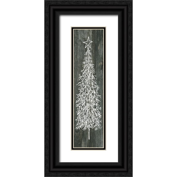 Robinson, Carol 7x14 Black Ornate Wood Framed with Double Matting Museum Art Print Titled - White Wood Tree I