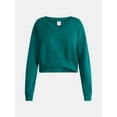 thumbnail image 5 of No Boundaries V-Neck Fleece Cropped Sweatshirt, Women's, 5 of 5