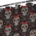 thumbnail image 3 of Black Skull Red Bow Pattern Shower Curtain 36"x72" ,Bathroom Decorative Shower Curtains Set with 12 Hooks,Modern Waterproof Washable Shower Curtain, 3 of 6