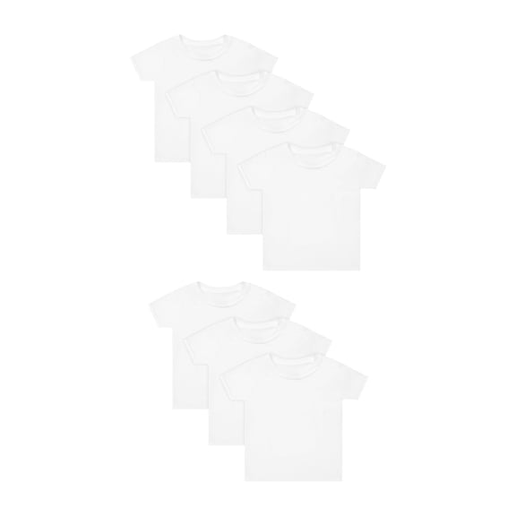 Hanes Toddler Boys' White Crewneck T Shirts Pack, 7-Pack, Cotton Tees 2T/3T