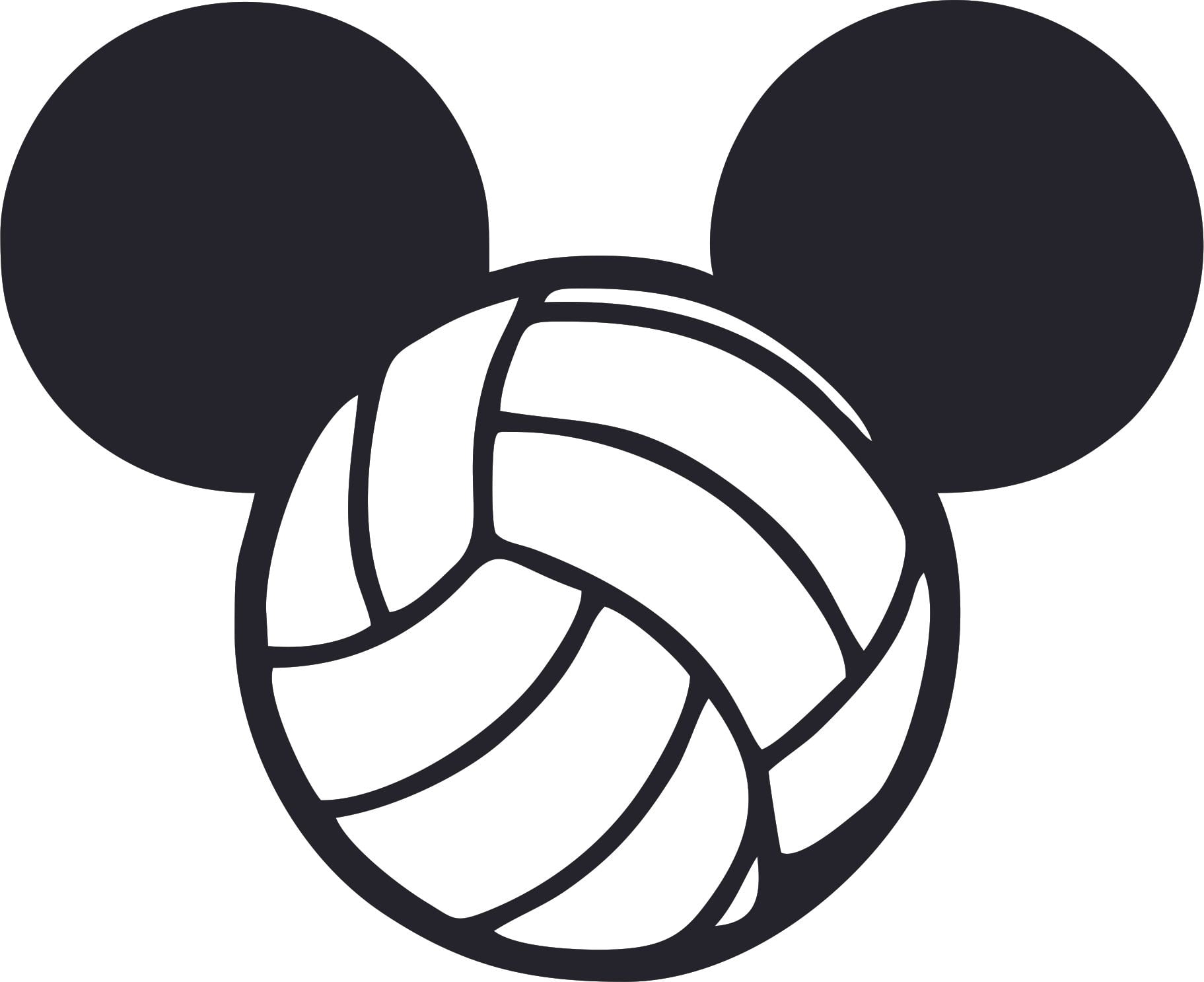 Mickey Mouse Volleyball Cartoon Character Wall Art Vinyl Sticker Design ...