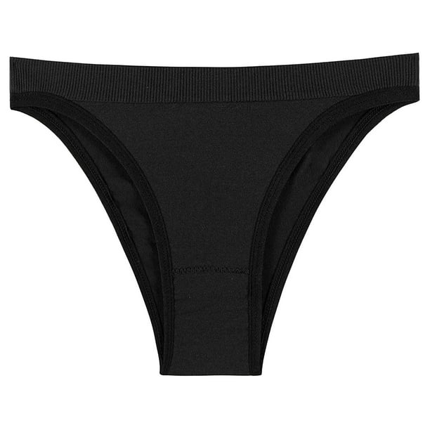 Gibobby Bragas Bikini Elásticas Pantalones en T elásticos sin costuras cintura abdominal para mujer, bragas finas finas cintura Color sólido sin costuras(Negro, M)