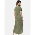 thumbnail image 3 of Women's Basic Dress – Short Sleeve Basic Stretch Casual Swing Flowy T Shirt Long One Piece, 3 of 4