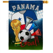 Ornament Collection H192104-BO World Cup Panama Soccer Sports 28 x 40 in. Double-Sided Decorative Vertical House Flags for Decoration Banner Garden Yard Gift