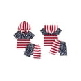 thumbnail image 3 of Baby Boy Summer Outfits Short Sleeve Stars and Stripes Print Hoodie + Shorts Set Toddler Clothes, 3 of 10