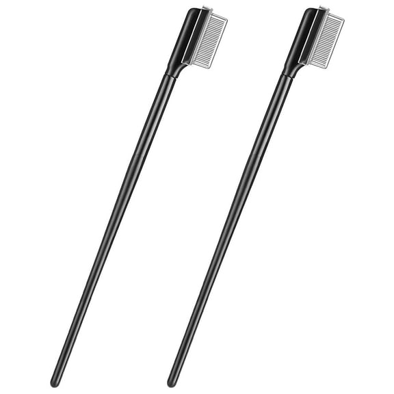 2PCS Eyelash Comb Lash Brush Separator Curler Eyelashes Makeup Mascara Applicator Brush Tools Light and Portable Brushes Metal Teeth with Comb Cover for Women Girls