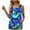 1-#Blue, variant on Tank Tops for Women Sleeveless Square Collar Floral Print Casual Solid Color T-shirt Multicolor XXL