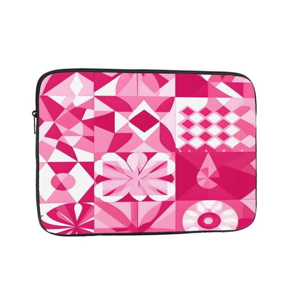 Laptop Case Shockproof Sleeve Water Resistant Computer Bag Fits Tablet Notebook Ultrabook For Travel Office 10 Inch Hotpink Geometric Patterns_1