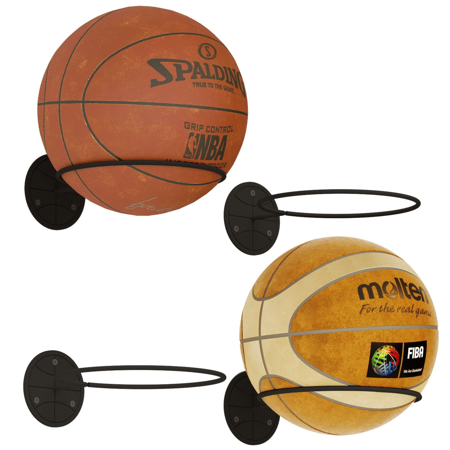Black Metal Basketball Display Storage Rack Stand Sports Equipment Holder 