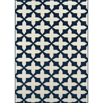 Momeni Contemporary Runner Area Rug, Navy, 2'3" X 7'6" Runner