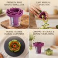 thumbnail image 4 of Manual Vegetable Spiralizer and Curler for Rose Flower Carving Stainless Steel Multifunctional Peeler Carrot Cucumber Rose Garnishing Slicer Tool Kitchen Gadget, 4 of 6