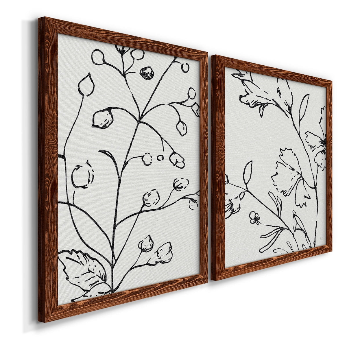 Botanical Sketch I - Premium Framed Canvas 2 Piece Set - Ready to Hang