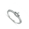 thumbnail image 4 of White Cubic Zirconia Oxidized Crown King Ring .925 Sterling Silver Tiara Band Jewelry Female Size 8, 4 of 4
