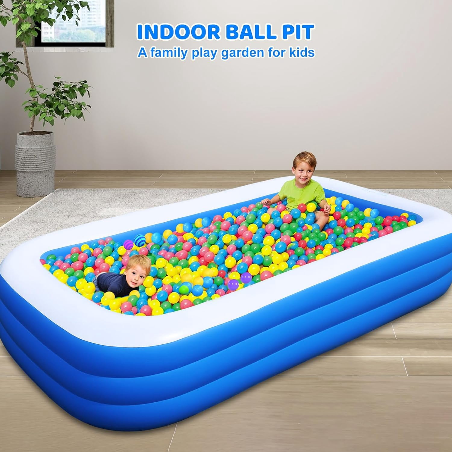 Inflatable Swimming Pool with Pump, Cuopluber 120" x 72" x 22" Large Inflatable Pool for Adults and Kids, Thickened Blow Up Pools for Outdoor, Garden, Backyard, Summer Water Party