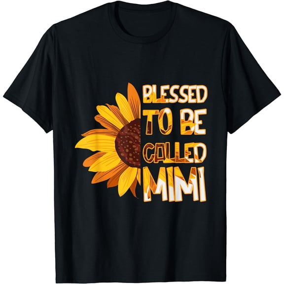 Mom Blessed To Be Called Mimi Flower Mothers Day T-Shirt Black 3X-Large
