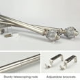 thumbnail image 6 of SKYPLUS LIVING Adjustable 36-72 in Single Curtain Rod with Sphere Clear Finial Design, Glam Luxury Silver, 6 of 9