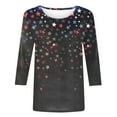 thumbnail image 5 of Gamivast Womens 4th of July Shirt 3/4 Sleeve Shirts For Women Loose Fit Crewneck Dressy Casual Tops Lightweight Solid Color Comfy Cute T Shirts Casual Tops S Returns Online, 5 of 5