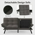 thumbnail image 3 of Convertible Futon Sofa Bed, 71" Comfy Loveseat Sleeper Sofa, Thicken Cushion, Comfy Velvet Twin Size Futon Couch Bed for Small Space Bedroom Dorm Office, 3 of 7