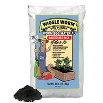 Wiggle Worm Raised Bed Mix, 40lbs - Organic Soil and Fertilizer for Container Gardening - Worm Egg Material Mixed with Odor Free Pure Worm Castings