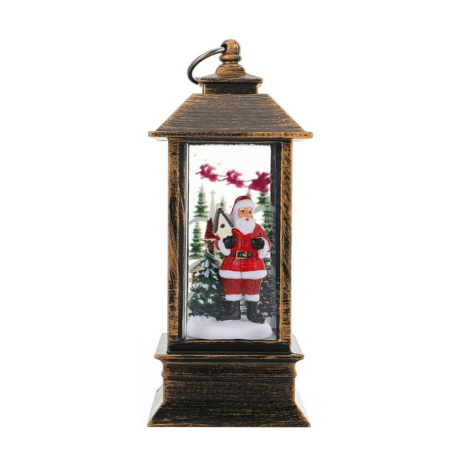 Weiweiguan Xmas Light Battery Operated Light Christmas Desktop Ornament Glowing Lantern
