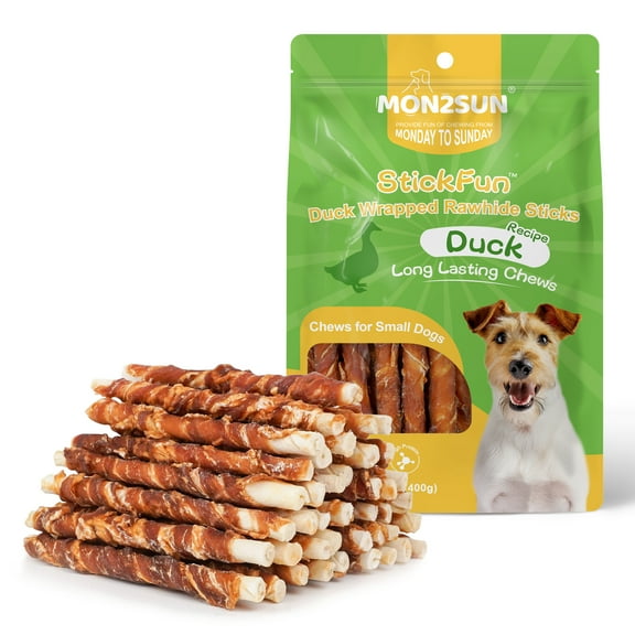 MON2SUN Duck Wrapped Rawhide Puppy and Small Dog Treats, 14 oz (40 Count)