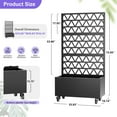 thumbnail image 3 of 71"x 35"x 16" Metal Planter Box with Trellis,  Raised Garden Bed with Trellis & Wheels, Privacy Planters for Patio, Planter Box with Drainage Holes for Climbing Plants, Flower, Vegetable, 3 of 8