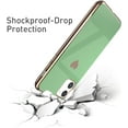 thumbnail image 2 of Case for iPhone12 iPhone12 Pro 6.1 Inch, Soft Silicone TPU Slim Case Electroplated Heart Phone Case Simple Luxury Shockproof Protective Case -Green Heart, 2 of 14