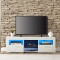thumbnail image 5 of Segmart TV Stand Livingroom Furniture with LED Lights, Modern High Gloss Entertainment Center with 2 Storage Drawers and Open Shelves for Up to 55 Inch TVs, Television Stands Console Table, S9821, 5 of 10