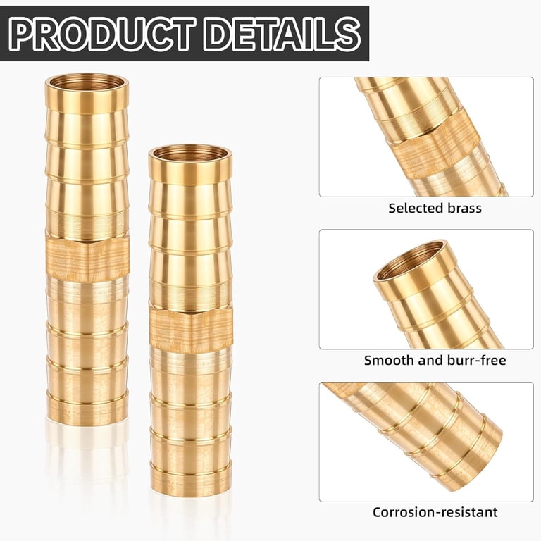 Brass Barb Union Fittings 1/4 Barbed x 1/4 Barbed Splicer