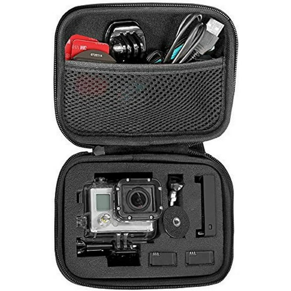 Small Carrying Case Compatible with Gopro Hero 13 12 11 9 8/AKASO EK7000 Brave 4 Brave 7/DJI Osmo Action 5 Pro/ODDV/APEXCAM/Pro Xtreme Action Camera, EVA Storage Bag