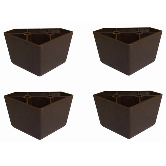 Set Of 4 Universal Dark Brown Plastic Furniture Triangle Legs - Sofa/Couch/Chair