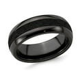 thumbnail image 1 of Mens Black Titanium 8mm Pattern Band Ring with Black Crete, 1 of 4