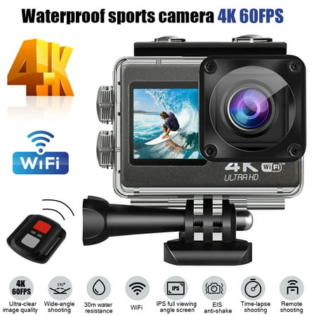 Image of 4K Wifi Action Camera 100-Foot MDHAND Waterproof Camera 170 ultra-wide-angle Lenses IPS Screen Underwater Camera With Accessory Kit Suitable For Go Pro PC Webcam Youtube/Vlogging Video V06