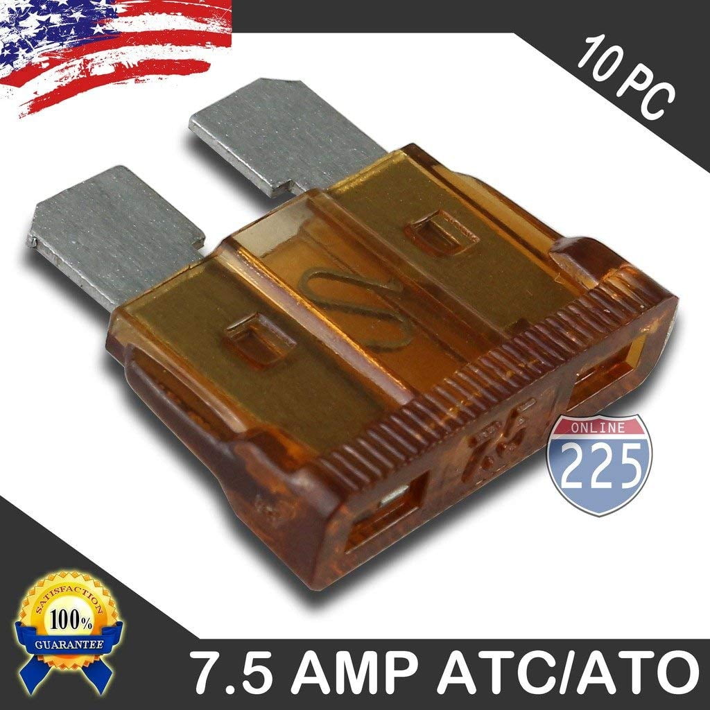 10 Pack 7.5 AMP ATC/ATO STANDARD Regular FUSE BLADE 7.5A CAR TRUCK BOAT MARINE 