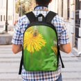 thumbnail image 6 of Goofa Bees Pollinates A Yellow Dandelion Pattern 17in Student Backpack - School, Travel, Work Bookbag -Laptop Backpack,Water Resistant College School Computer Bag, 6 of 6