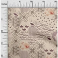 thumbnail image 2 of oneOone Silk Tabby Light Brown Fabric Asian Japanese Pattern Sewing Material Print Fabric By The Yard 42 Inch Wide, 2 of 5