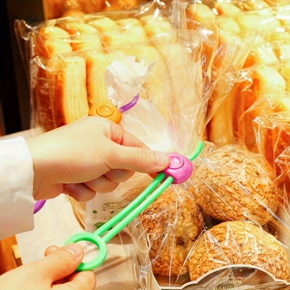 Reusable Silicone Bag Clips, 6-Pack Airtight Food Bag Clips, Moisture Proof Snack Bag Sealers, Flexible Chip Clips and Food Storage Clips for Kitchen Pantry Organization