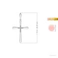 thumbnail image 3 of ANGARA Natural Prong-Set Diamond Fluted Cross Pendant in 14K White Gold for Women (Size-1.4mm| Color-K| Clarity-I3) | April Birthstone, Anniversary, Jewelry Gift for Women | Natural Diamond Necklace, 3 of 8