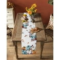thumbnail image 4 of Table Runners 48 Inches Long Dress Scarves, Orange Blue Grey Fall Farmhouse Kitchen/Dining Table Runner, Short Coffee Tablerunners, Thanksgiving Pumpkins Botanical 13x48 Inch, 4 of 7