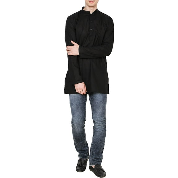 Royal Kurta Men's Cotton Kurta Black