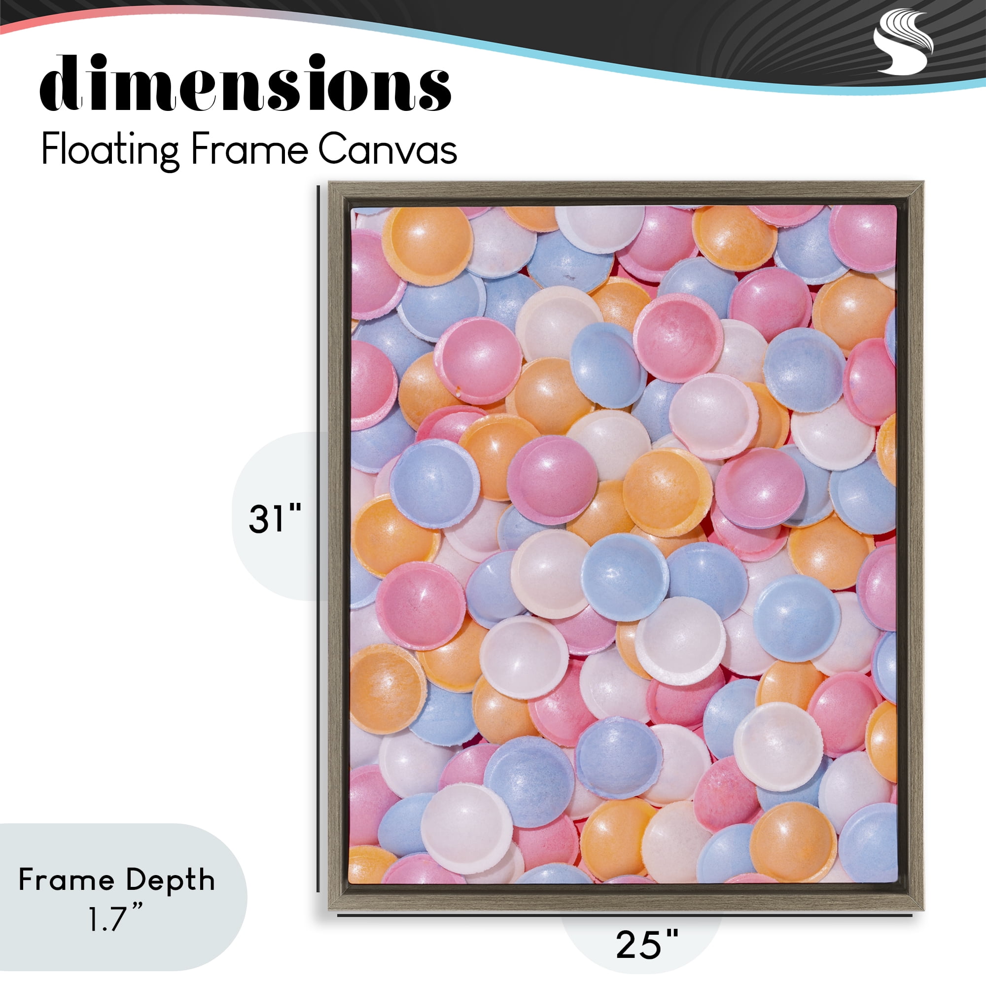 Stupell Industries Retro Pastel Candies Brown Framed Floater Canvas Wall Art, design by LISH Creative